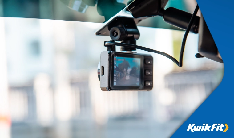 dashcam in the front of a car